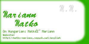 mariann matko business card